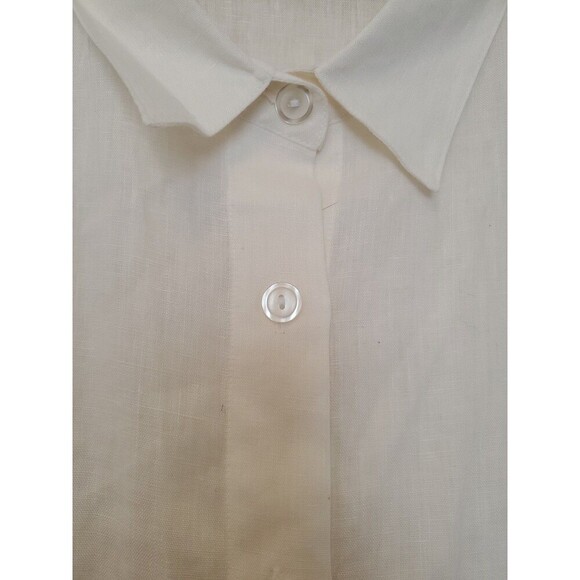 Finity 100% Linen Shirt Open Front Button Up Tunic Collared Vintage Womens 2XL - Picture 5 of 16